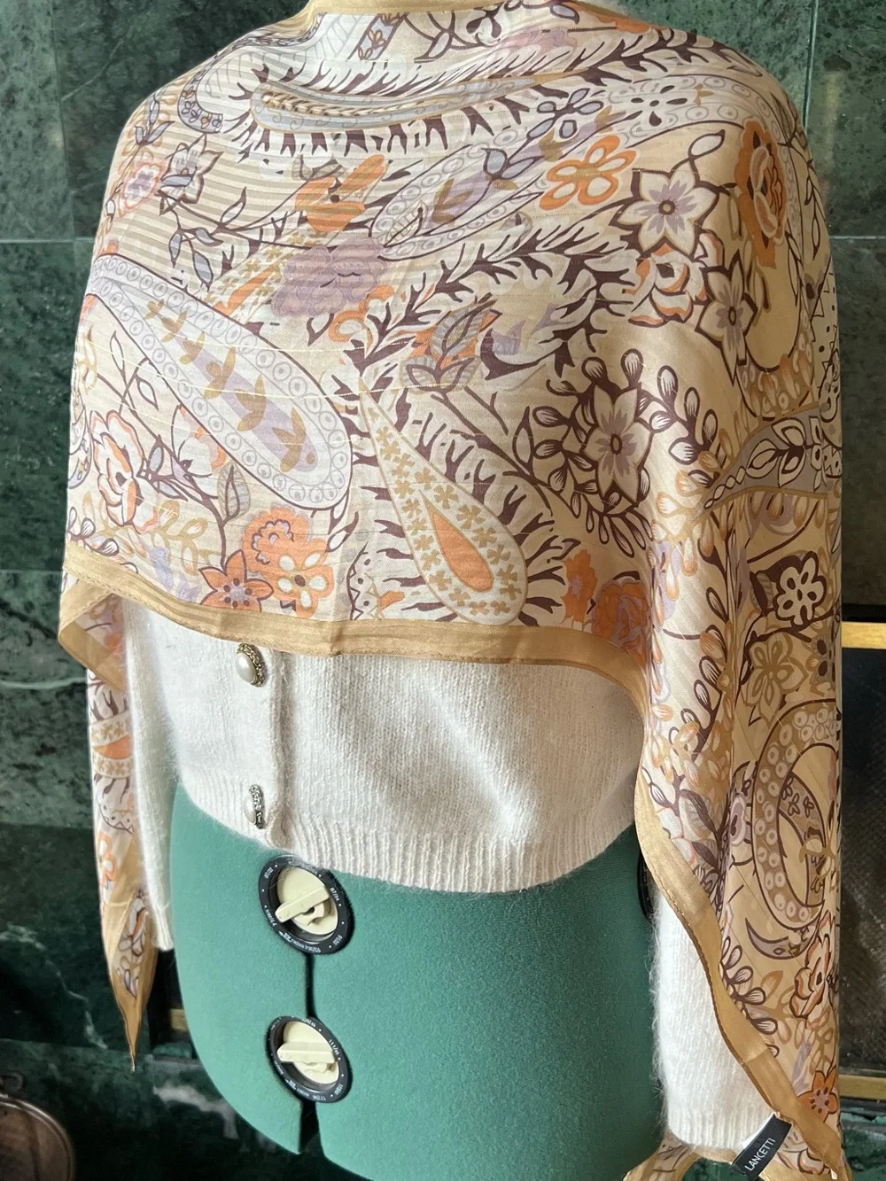 Vintage Lancetti Milano Silk Scarf, Lancetti Accessories, Lancetti Silk Bandana